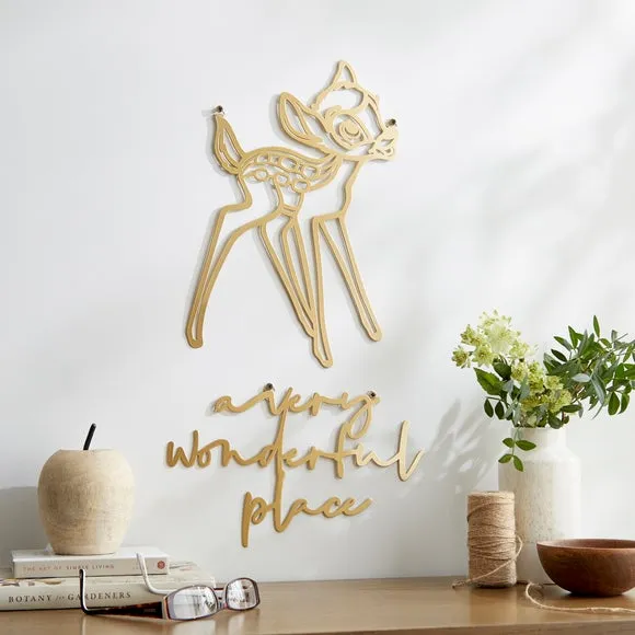 Disney Bambi Metal Wall Art - Gold, Metal