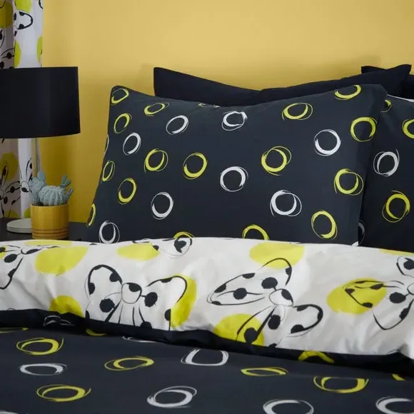 Duvet Cover Set Reversible - Yellow, Cotton