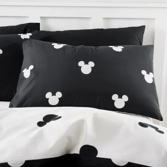 Duvet Cover Set with Pillowcase - Black, Cotton