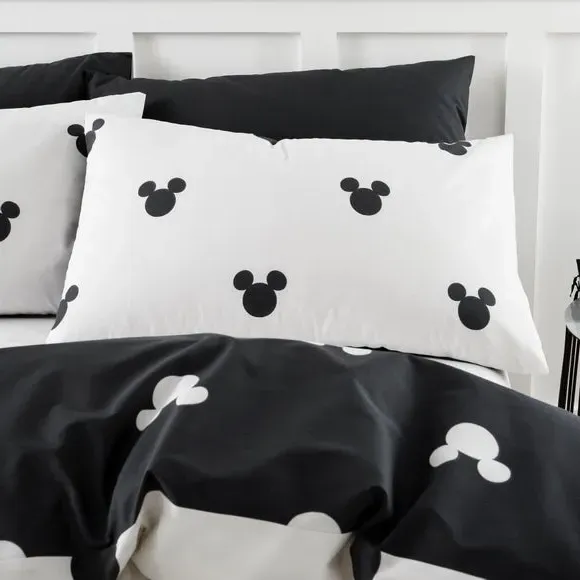 Duvet Cover Set with Pillowcase - Black, Cotton