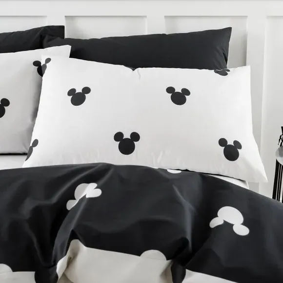 Duvet Cover Set with Pillowcase - Black, Cotton