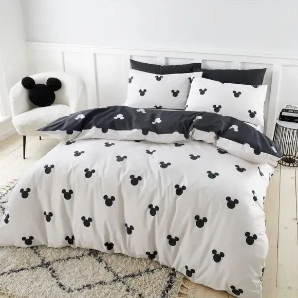 Duvet Cover Set with Pillowcase - Black, Cotton