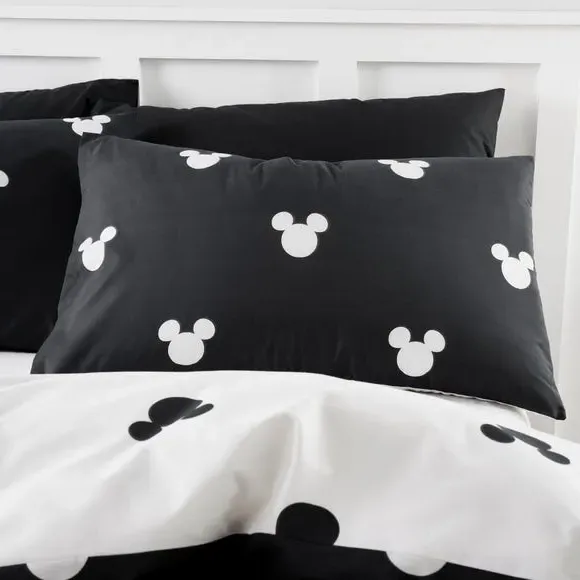 Duvet Cover Set with Pillowcase - Black, Cotton