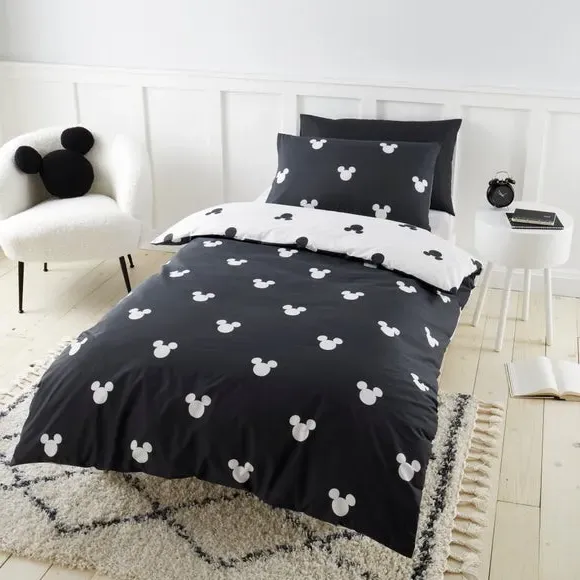 Duvet Cover Set with Pillowcase - Black, Cotton