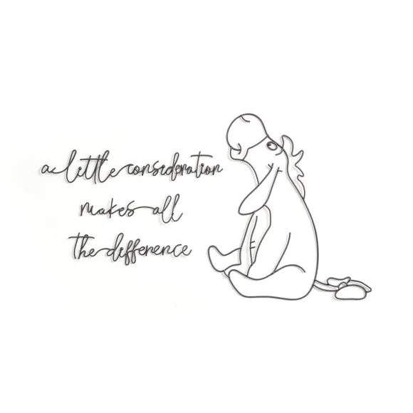 Eeyore Wire Wall Art - Grey, Metal