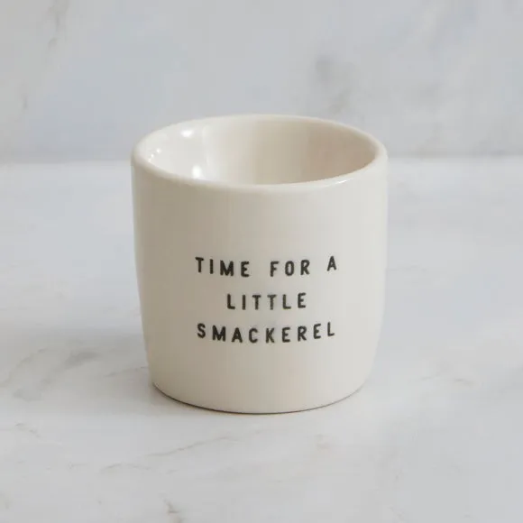 Egg Cup with Character Design - Grey, Stoneware
