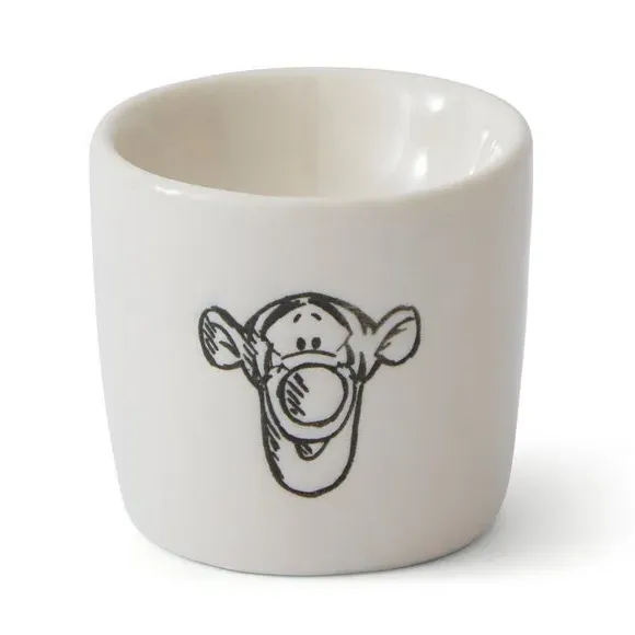 Egg Cup with Character Design - Grey, Stoneware