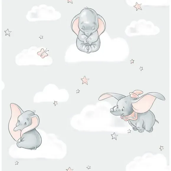 Elephant Pattern Wallpaper - Grey