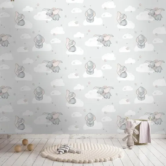 Elephant Pattern Wallpaper - Grey image
