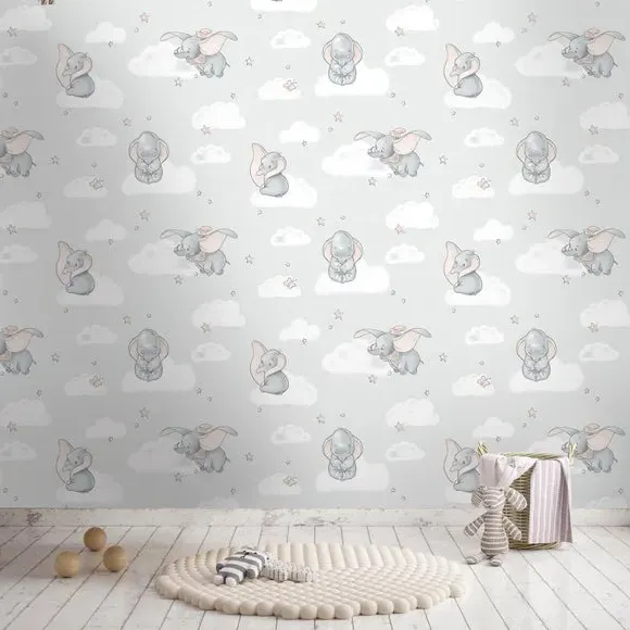 Elephant Pattern Wallpaper - Grey