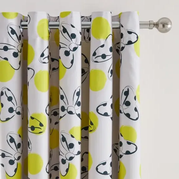 Eyelet Curtains with Blackout Lining - Yellow image