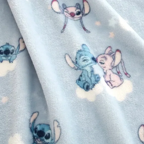 Fleece Blanket with Character Print - Blue