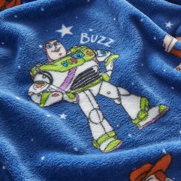 Fleece Blanket with Character Print - Blue