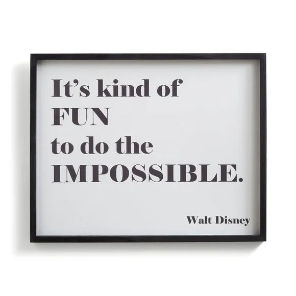 Framed Print with Quote - Black, Wood
