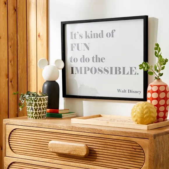 Framed Print with Quote - Black, Wood image