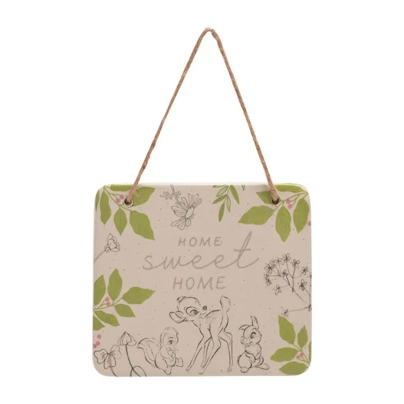 Hanging Plaque Home Sweet Home - White, Ceramic image