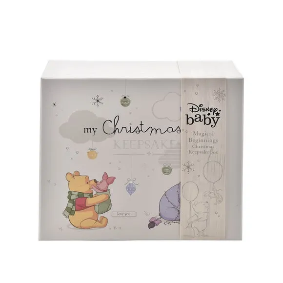 Keepsake Box with Festive Design - Brown, Wood