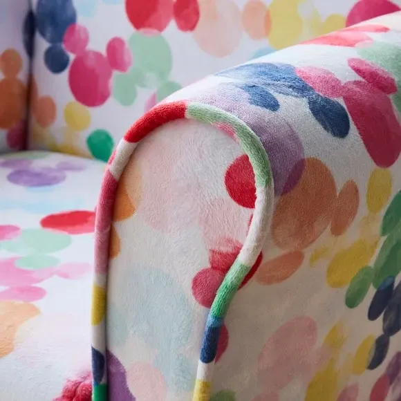 Kids Armchair with Print - Multicolor, Velvet