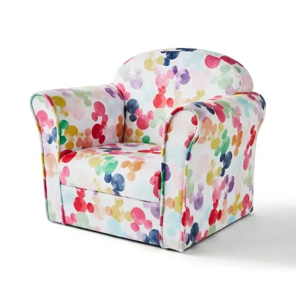 Kids Armchair with Print - Multicolor, Velvet