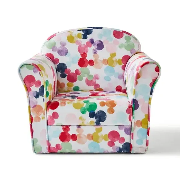 Kids Armchair with Print - Multicolor, Velvet