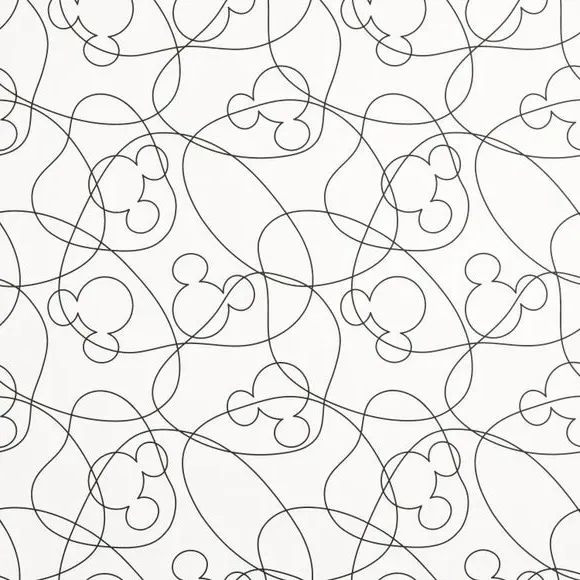 Linear Mickey Mouse Wallpaper - Black/White