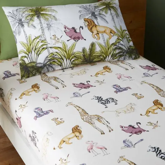 Lion King Fitted Sheet - Natural, Cotton Blend