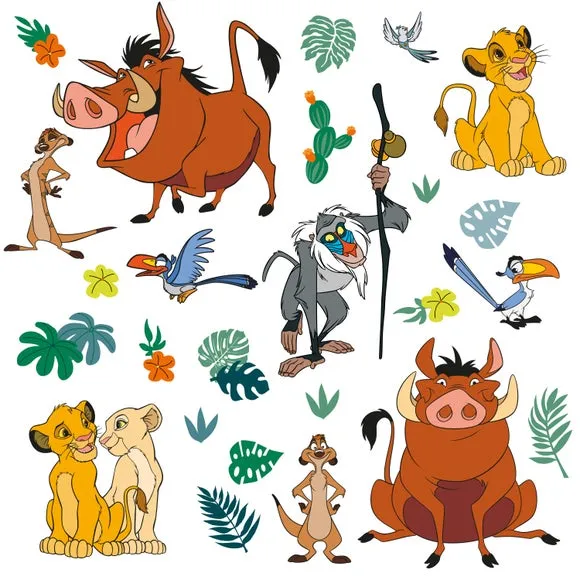 Lion King Wall Stickers - Yellow, Self-Adhesive