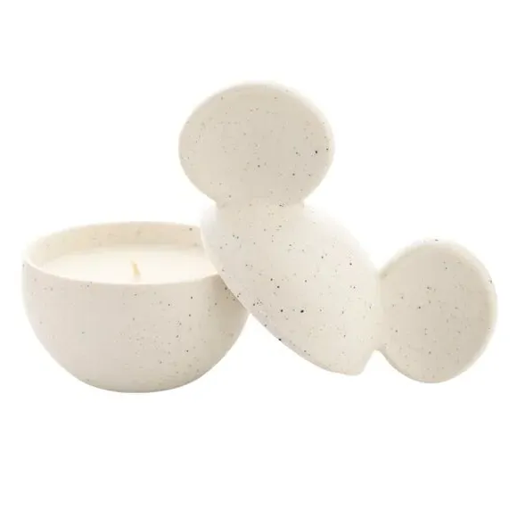Mickey Mouse Candle with Lid - White, Ceramic