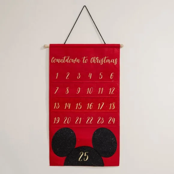 Mickey Mouse Fabric Advent Calendar - Red, Felt