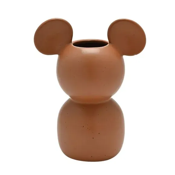 Mickey Mouse Shaped Vase - Brown, Ceramic