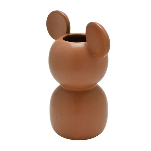 Mickey Mouse Shaped Vase - Brown, Ceramic