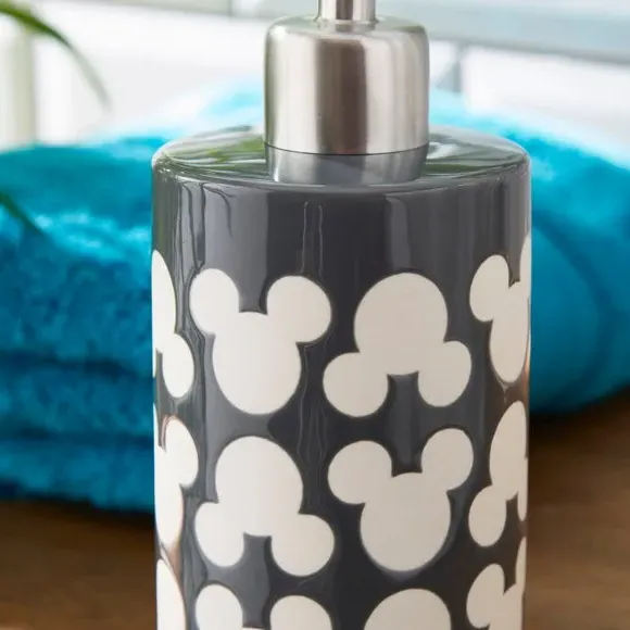 Mickey Mouse Soap Dispenser - Grey, Ceramic