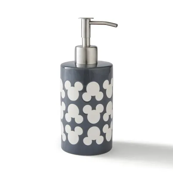 Mickey Mouse Soap Dispenser - Grey, Ceramic