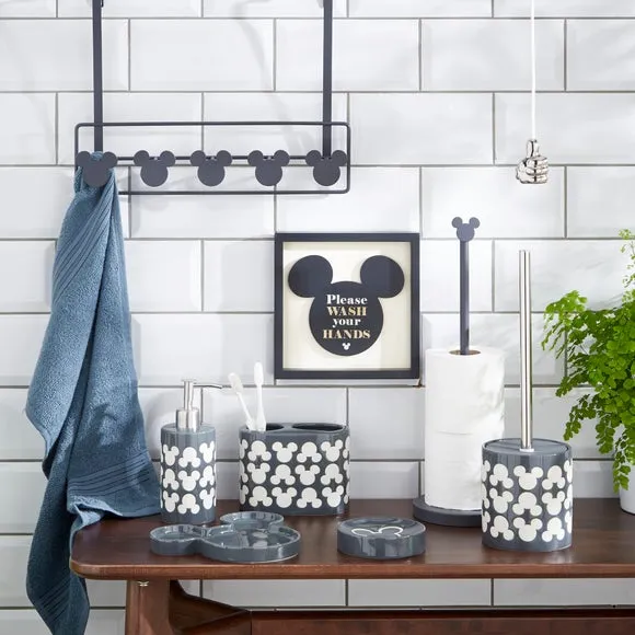 Mickey Mouse Toilet Roll Storage - Black, Metal