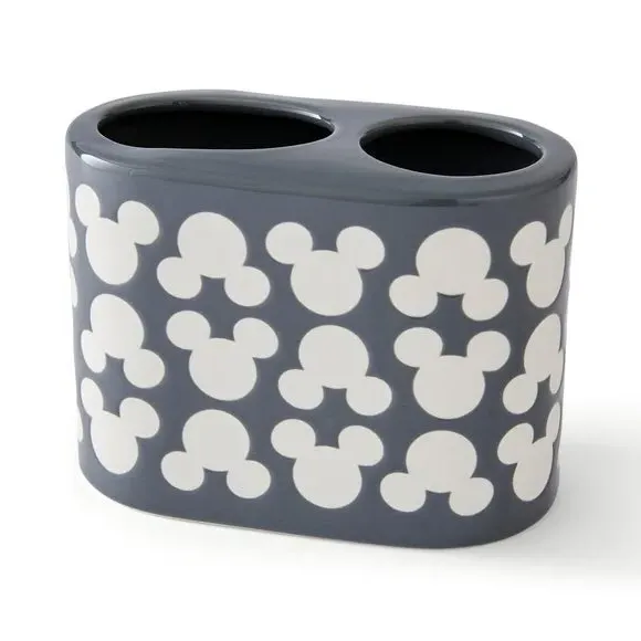 Mickey Mouse Toothbrush Holder - Grey, Ceramic