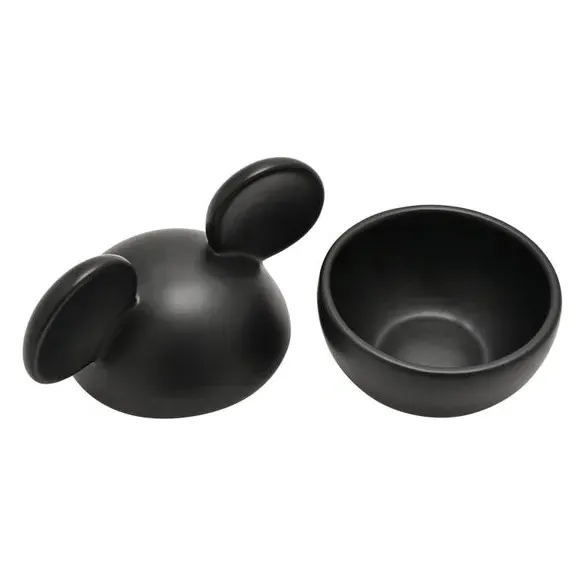 Mickey Mouse Trinket Pot with Lid - Black, Ceramic