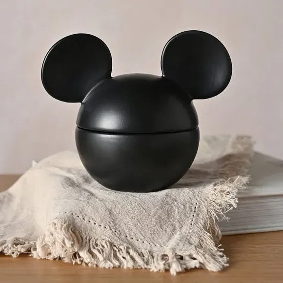 Mickey Mouse Trinket Pot with Lid - Black, Ceramic image