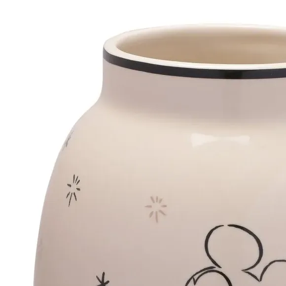 Mickey Mouse Vase with Gold Foil - White