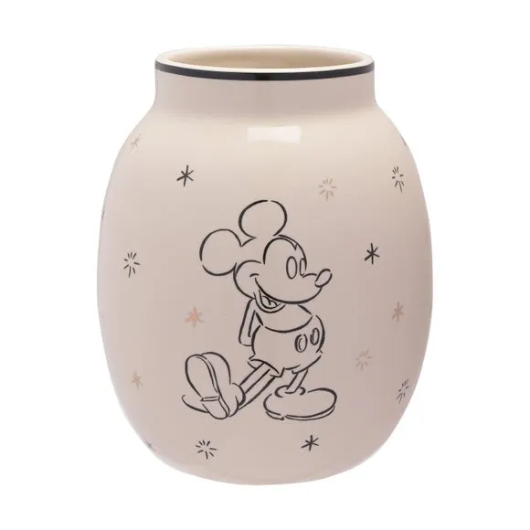 Mickey Mouse Vase with Gold Foil - White