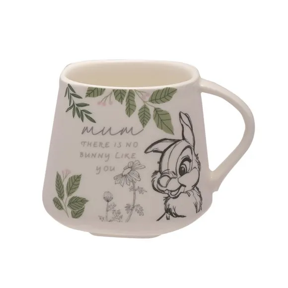 Mug & Coaster Set Thumper Design - White, Bone China