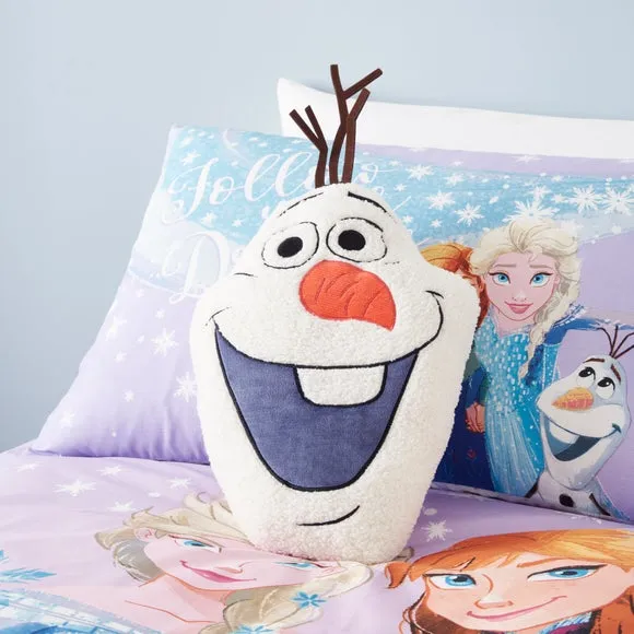 Olaf Cushion with 3D Nose - White, Soft Fabric