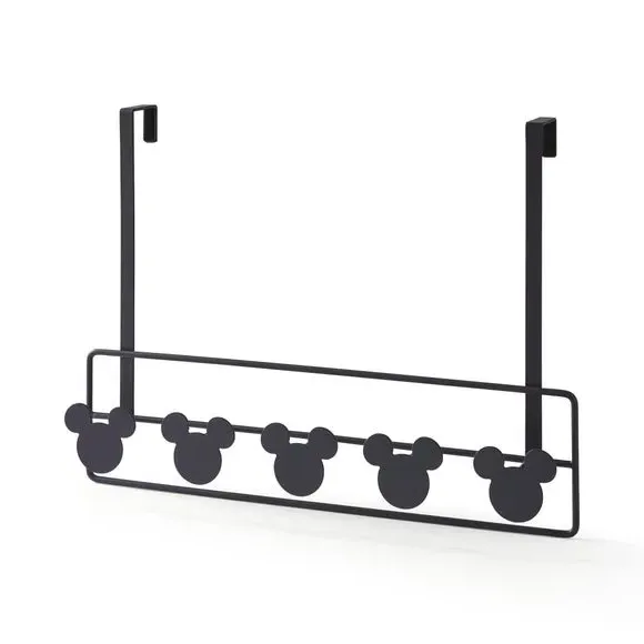 Overdoor Hooks with 5 Hooks - Black, Metal