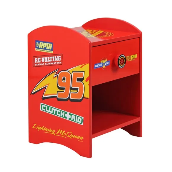 Race Car Bedside Table with Drawer - Red