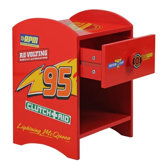Race Car Bedside Table with Drawer - Red