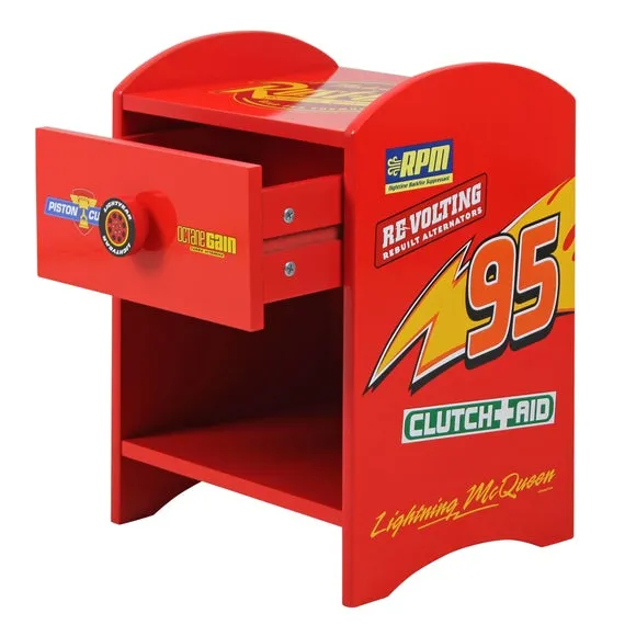 Race Car Bedside Table with Drawer - Red