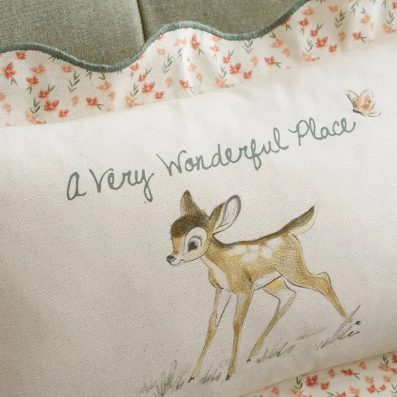 Rectangle Cushion with Embroidery - Cream, Cotton
