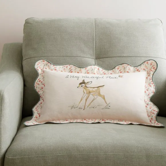Rectangle Cushion with Embroidery - Cream, Cotton image