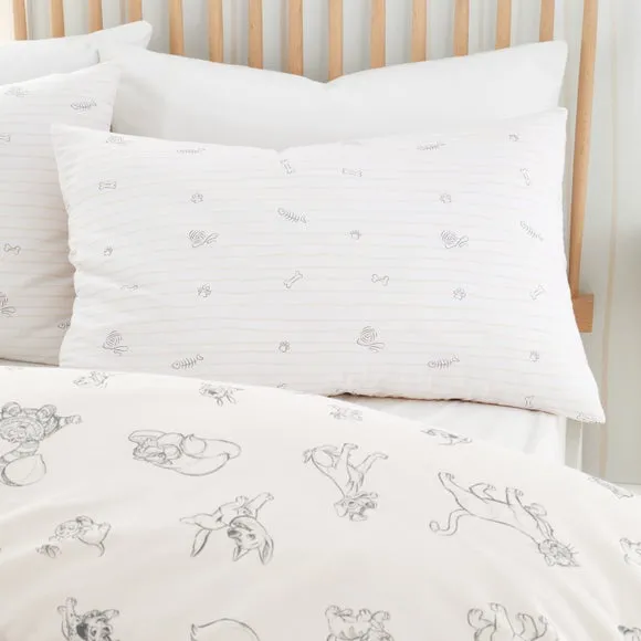 Reversible Duvet Cover Set - Cream, Cotton