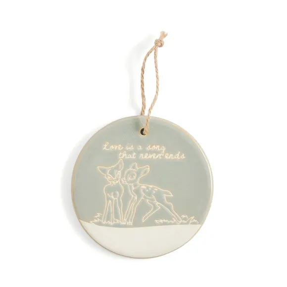 Round Hanging Plaque - Light Blue, Ceramic