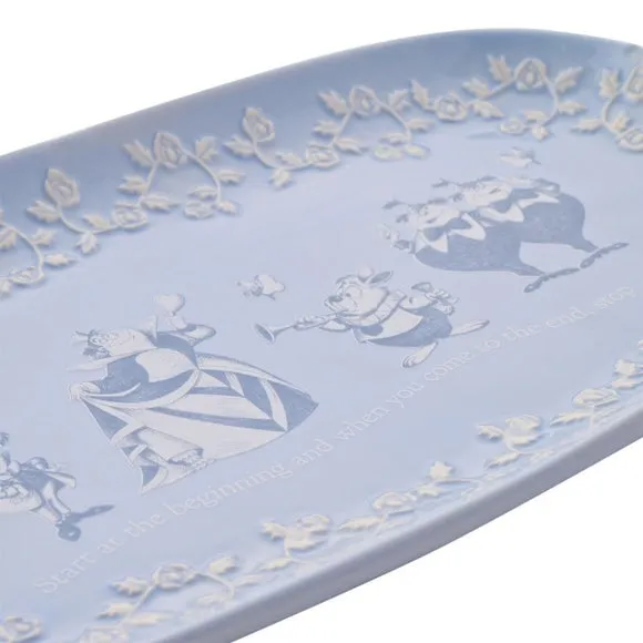 Round Serving Tray - Blue, Ceramic